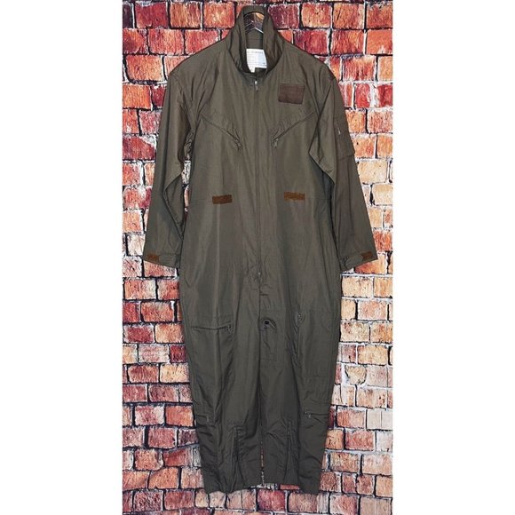 Flight Suit Work Coveralls Air Force Overalls Utility Jump Military Medium Green - Picture 2 of 8
